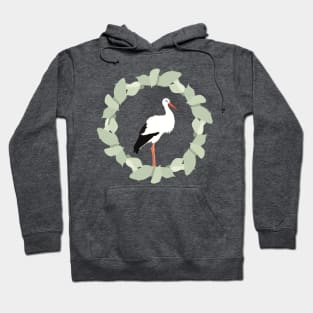 Stork in a Leaf Ring Hoodie